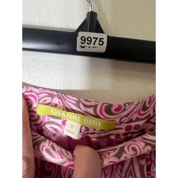 Gianni Bini Pink and Brown Bubble Mini Skirt Sz 0 - Picture 3 of 3